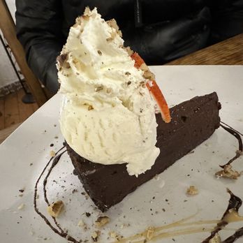 Casa Chimayo Restaurante - New Mexican Flourless Chocolate cake with a hint of chili - New Mexican Cuisine Near Me - Santa Fe, New Mexico