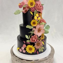 Custom Cake with handmade, edible flowers!
