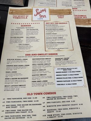 Menu photo 1 Swing Inn Cafe & BBQ Temecula, CA Menu photo 1 Swing Inn Cafe & BBQ Temecula, CA