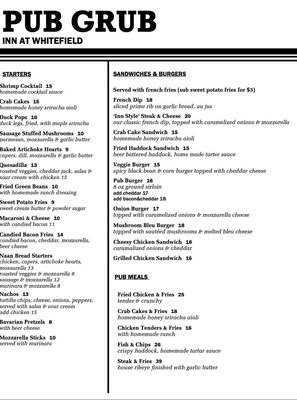 Menu photo 2 The Inn At Whitefield Whitefield, NH Menu photo 2 The Inn At Whitefield Whitefield, NH