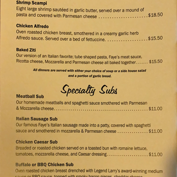 Faye's Pizza - Fresh dinners and specialty sub sandwiches. - Pizza Near Me - Sheboygan, Wisconsin