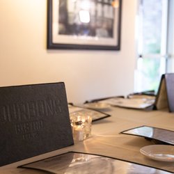 Bourbons menu on a set table
