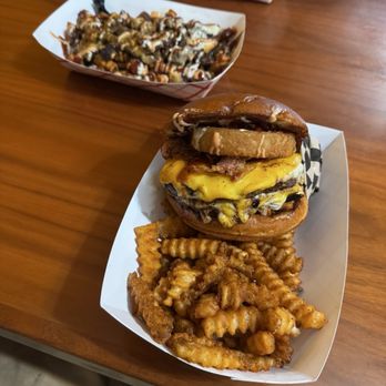 Double B's Burgers - Western double burger w/ seasoned fries - Burgers Near Me - Modesto, California Double B's Burgers - Western double burger w/ seasoned fries - Burgers Near Me - Modesto, California