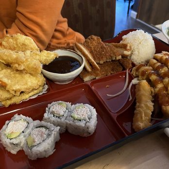 Nori Sushi - Bento box with chicken katsu and deep fried salmon. - Sushi Bars Near Me - Maple Valley, Washington Nori Sushi - Bento box with chicken katsu and deep fried salmon. - Sushi Bars Near Me - Maple Valley, Washington