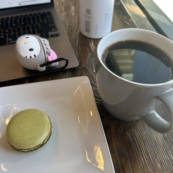 Caffe Bene - Pistachio macaron and house coffee - Coffee & Tea Near Me - San Jose, California Caffe Bene - Pistachio macaron and house coffee - Coffee & Tea Near Me - San Jose, California