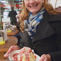 Eis Fontanella - Me enjoying my Spaghettieis on a cold, winter day!