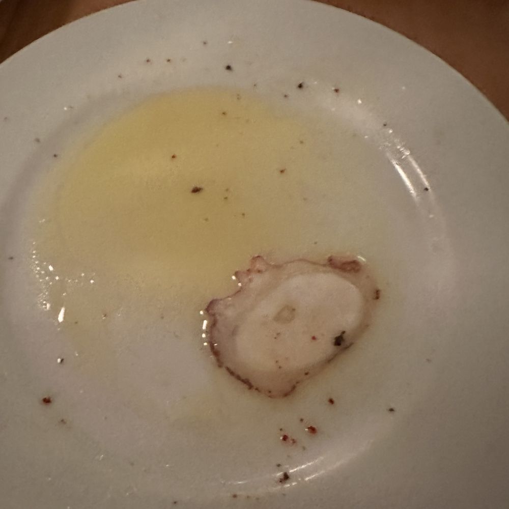 Txikito - Octopus so thinly sliced it is barely visible to the naked eye. - Basque Near Me - New York, New York Txikito - Octopus so thinly sliced it is barely visible to the naked eye. - Basque Near Me - New York, New York