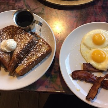 Shack Breakfast & Lunch - Brioche French Toast, side of eggs & bacon - American Near Me - Frontenac, Missouri