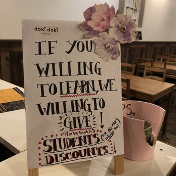 Doki Doki - Student discount! If you are willing to learn, we are willing to give! Love it! - Desserts Near Me - Salt Lake City, Utah Doki Doki - Student discount! If you are willing to learn, we are willing to give! Love it! - Desserts Near Me - Salt Lake City, Utah