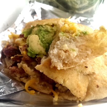 Tacos Guerrero - Bean, bacon, egg, cheese, and avocado desayuno gordita! So delicious! - Mexican Near Me - Austin, Texas Tacos Guerrero - Bean, bacon, egg, cheese, and avocado desayuno gordita! So delicious! - Mexican Near Me - Austin, Texas