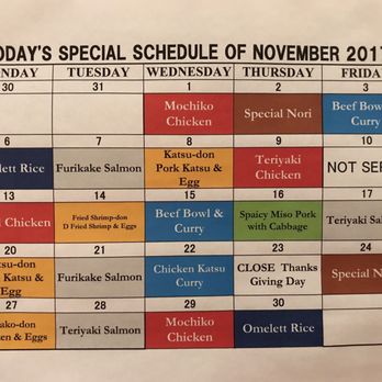 Kokoro-Tei - November 2017 specials. - Japanese Near Me - Honolulu, Hawaii