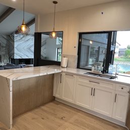 Custom built cabinets by Duarte.