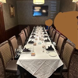 Fresco Steak & Seafood Grill - Private Room for up to 16 ppl. Pocket doors close to have privacy. 2 small tables by the side of ea. door for cake, and 1 for beverages