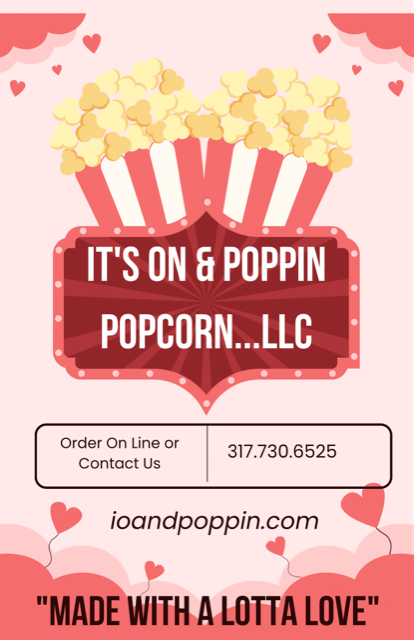 It's On & Poppin Popcorn Logo