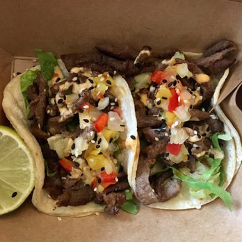 Cha Cafe - Kalbi tacos.  Meat is kinda tough.  Wouldn't get it again. - Coffee & Tea Near Me - El Monte, California