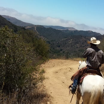 Circle Bar B Stables - Our tour guide and an amazing view - Horseback Riding Near Me - Santa Barbara, California