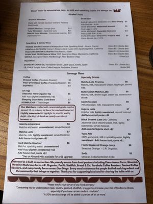 Menu photo 2 Between Us San Diego, CA