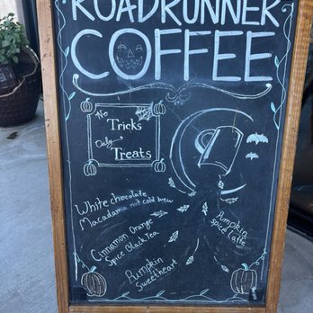 Roadrunner Coffee - Blackboard outside! - Coffee & Tea Near Me - Tucson, Arizona