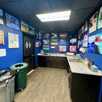 Pinot's Palette - Cleaning station and restroom - Paint & Sip Near Me - Nutley, New Jersey