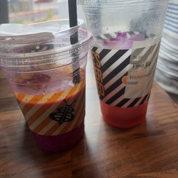 Better Buzz Coffee -- Henderson Lake Mead - Pink Dragon Smoothie (half drinken) watermelon mint lemonade - Coffee & Tea Near Me - Henderson, Nevada