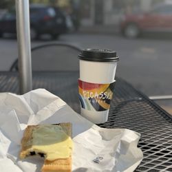 Picasso's Coffee House - Latte and Mr. Meowski's Blueberry-Lemon pop tart.