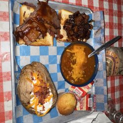 Famous Dave's Bar-B-Que - Dave's Award-Winning Chili , Stuffed Baked Potato , Texas Beef Brisket Sandwich and Burnt Ends