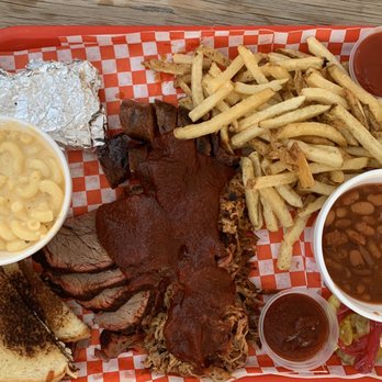 Smokey Mo - 4 meats, 4 sides Tri-Tip, 2X Pulled Pork, Hot Links Mac & Cheese, Beans, Cornbread, Fries - Barbeque Near Me - Tucson, Arizona Smokey Mo - 4 meats, 4 sides Tri-Tip, 2X Pulled Pork, Hot Links Mac & Cheese, Beans, Cornbread, Fries - Barbeque Near Me - Tucson, Arizona