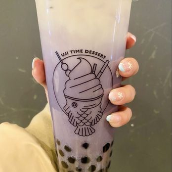 Uji Time Dessert - Taro Milk Tea (Soy Milk, Add Boba) - Desserts Near Me - Concord, California