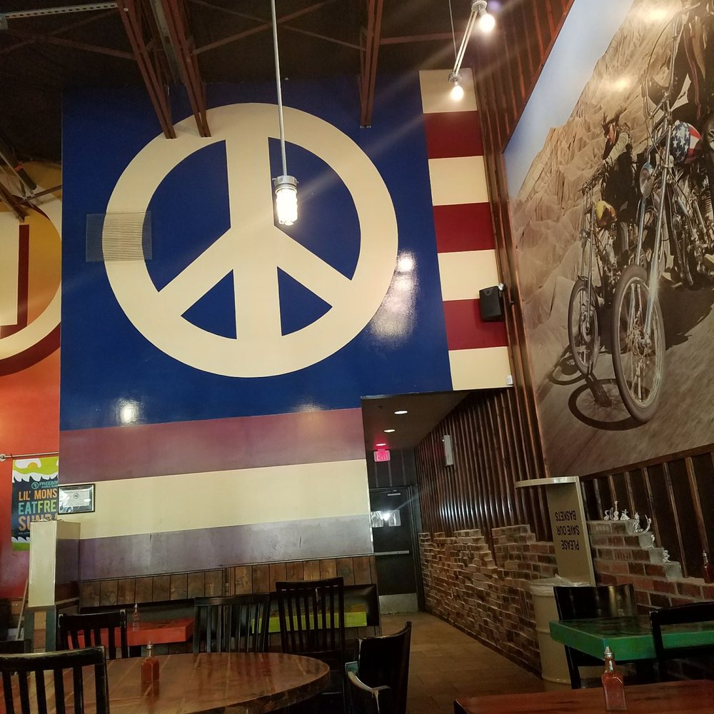 Freebirds World Burrito - More dining area and decor PEACE - Tex-Mex Near Me - Irving, Texas Freebirds World Burrito - More dining area and decor PEACE - Tex-Mex Near Me - Irving, Texas