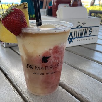Quinn's - Miami Vice with a floater of rum. - Steakhouses Near Me - Marco Island, Florida