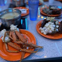 Volcano Hot Pot & BBQ - Crab legs and Scallops