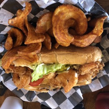 Chaddy Shack - Shrimp po boy w swirl fries - Seafood Near Me - Winnfield, Louisiana
