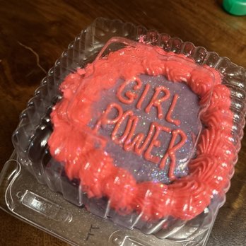 Chez Peachy - a cake in a plastic container - Custom Cakes Near Me - Tucson, Arizona