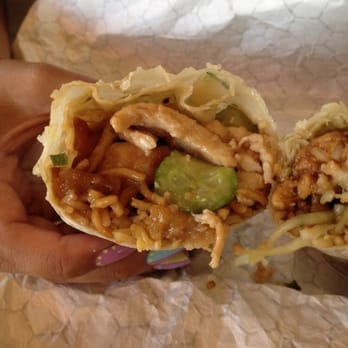 Panda Express Innovation Kitchen - Honey Walnut Shrimp & Chicken n' Broccoli Wrap with add-ons, size large. - Chinese Near Me - Pasadena, California