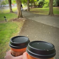 Dark Horse Brew - Strolling along the path across the street with our coffees. Perfection.