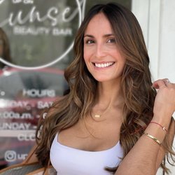 Up On Sunset - Sun-kissed Brunette Waves: Indulge in the mesmerizing beauty of wavy, honey-highlighted brunette locks, radiating warmth and captivating all