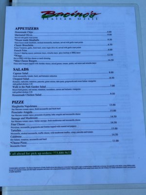 Menu photo 1 Bacino's Italian Grill Chicago, IL