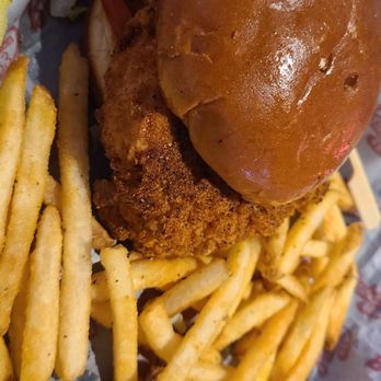 Bubba's 33 - Spicy chicken sandwich with fries - Burgers Near Me - Albuquerque, New Mexico