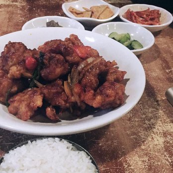 Ajio Sushi - "Gan Poong Gi" ($16.99) - best dish at Aijo!! Its basically crispy chicken with Korean sauce - so good! - Japanese Near Me - Hamilton, Ontario Ajio Sushi - "Gan Poong Gi" ($16.99) - best dish at Aijo!! Its basically crispy chicken with Korean sauce - so good! - Japanese Near Me - Hamilton, Ontario