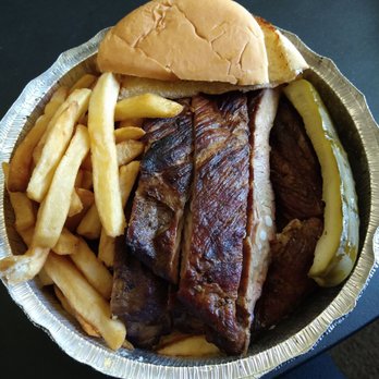 Barney's Hickory Pit - Ribs, Fries, Toasted Bun and a Pickle Regular Rib Order 6 Piece $18.50 Small Fries $3.00 - Barbeque Near Me - Concord, California Barney's Hickory Pit - Ribs, Fries, Toasted Bun and a Pickle Regular Rib Order 6 Piece $18.50 Small Fries $3.00 - Barbeque Near Me - Concord, California