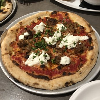 Elemental Pizza - Meatball & Burrata: tomato sauce, house-made meatballs, burrata, shredded mozzarella, oregano and parsley. - Pizza Near Me - Seattle, Washington Elemental Pizza - Meatball & Burrata: tomato sauce, house-made meatballs, burrata, shredded mozzarella, oregano and parsley. - Pizza Near Me - Seattle, Washington
