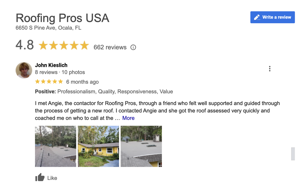 Slide of Roofing Pros USA