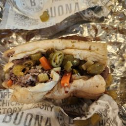 Very dry "baptized" italian beef.