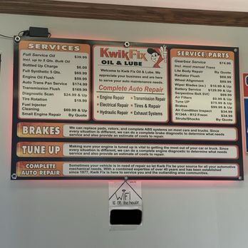 Kwik Fix Oil & Lube - Very Fair Service Prices! - Oil Change Stations Near Me - Elburn, Illinois