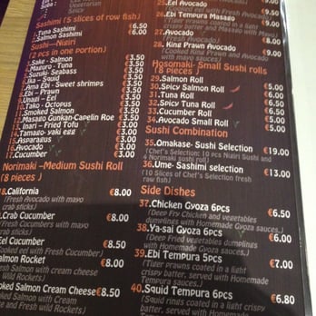 KuRaudo Sushi & Bento - A menu page - Japanese Near Me - Dublin, D