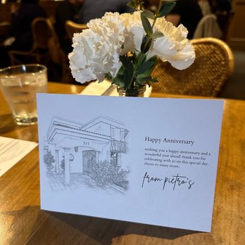 Pietro's - Our little anniversary card - Italian Near Me - Lodi, California
