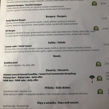 Vegan's Prague - Menu - Live/Raw Food Near Me - Prague, Puerto Rico