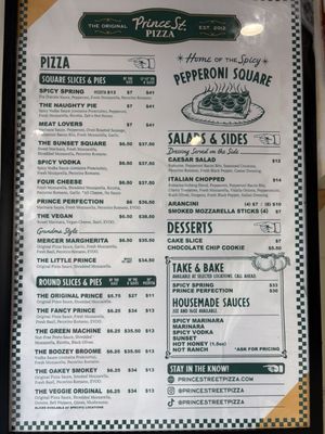 Menu photo 8 Prince Street Pizza San Diego, CA