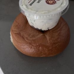 Bagel Street Café - $7.00 for one bagel and a small side of cream cheese.