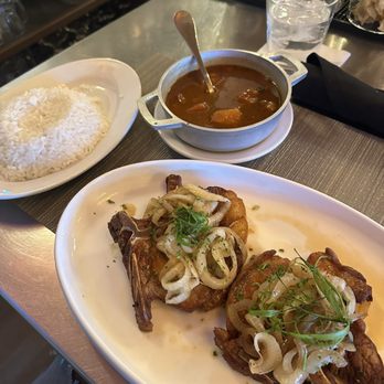 Mambo Cuban Restaurant & Lounge Harrison - Chuleta Frita, red beans, and white rice - Cuban Near Me - Harrison, New Jersey